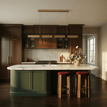nuvlight Munira Modernist Symmetrical Opal Linear Chandelier