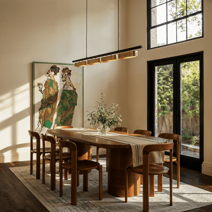 nuvlight Munira Modernist Symmetrical Opal Linear Chandelier