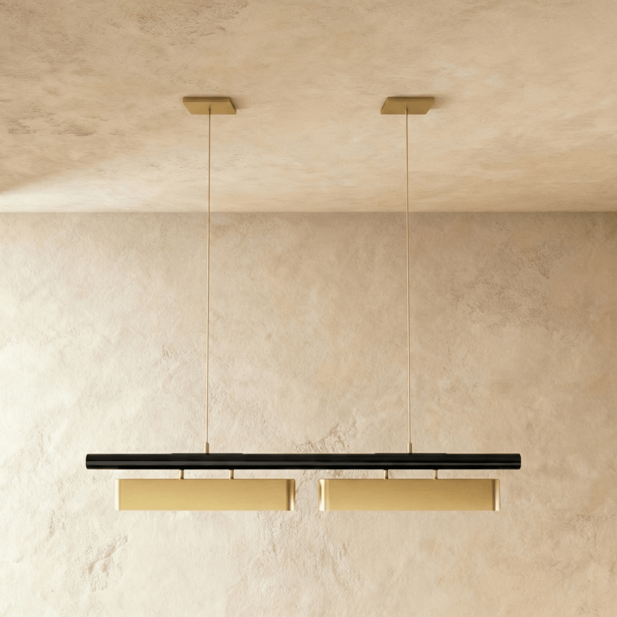 nuvlight Munira Modernist Symmetrical Opal Linear Chandelier