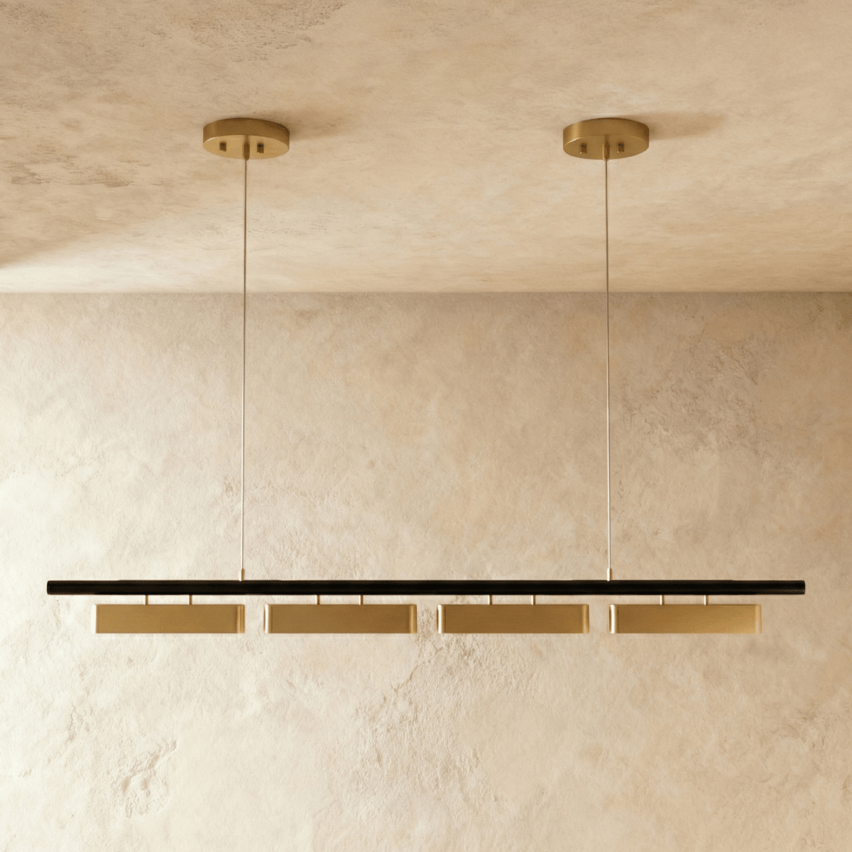 nuvlight Munira Modernist Symmetrical Opal Linear Chandelier