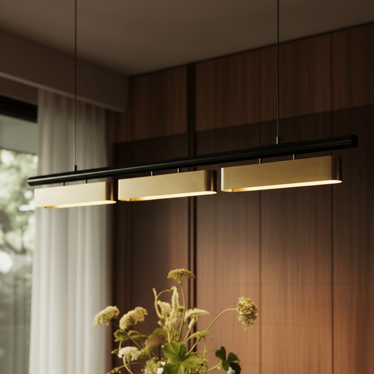 nuvlight Munira Modernist Symmetrical Opal Linear Chandelier