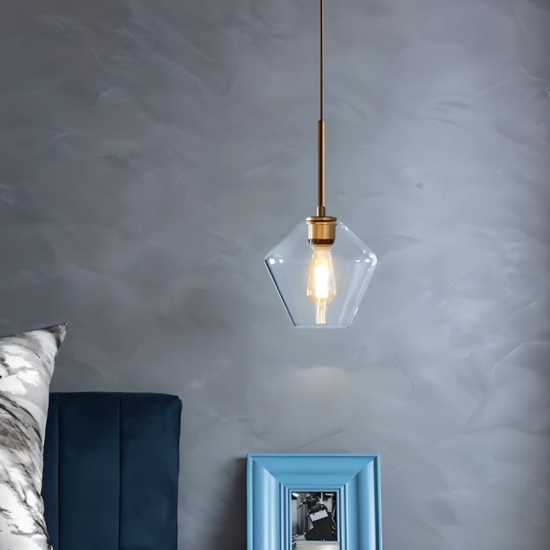nuvlight Nozara Mid-Century Geometric Smoked Glass Pendant