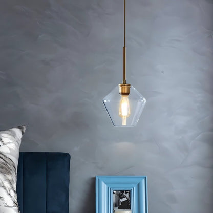 nuvlight Nozara Mid-Century Geometric Smoked Glass Pendant