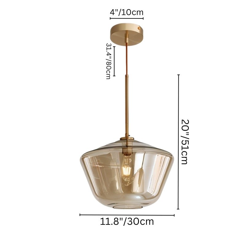 nuvlight Nozara Mid-Century Geometric Smoked Glass Pendant