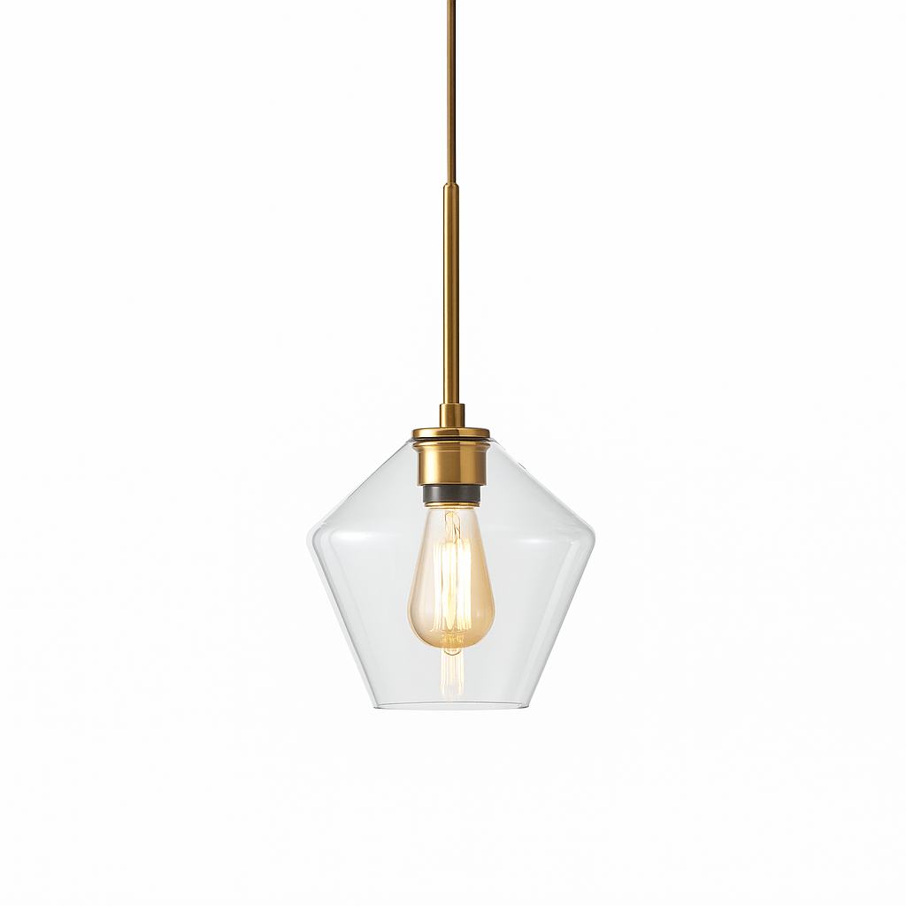 nuvlight Nozara Mid-Century Geometric Smoked Glass Pendant