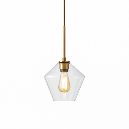 nuvlight Nozara Mid-Century Geometric Smoked Glass Pendant