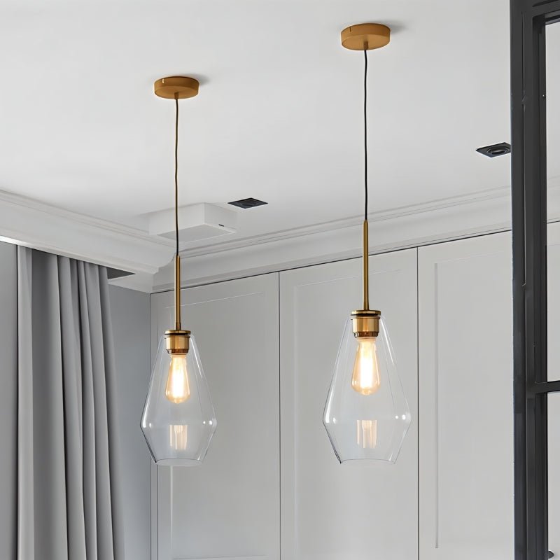 nuvlight Nozara Mid-Century Geometric Smoked Glass Pendant