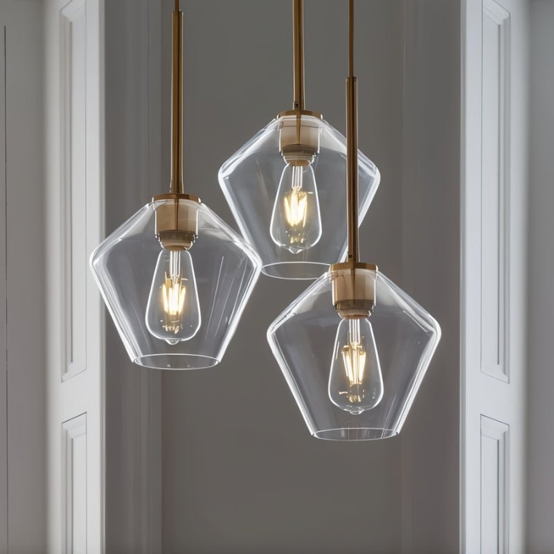 nuvlight Nozara Mid-Century Geometric Smoked Glass Pendant