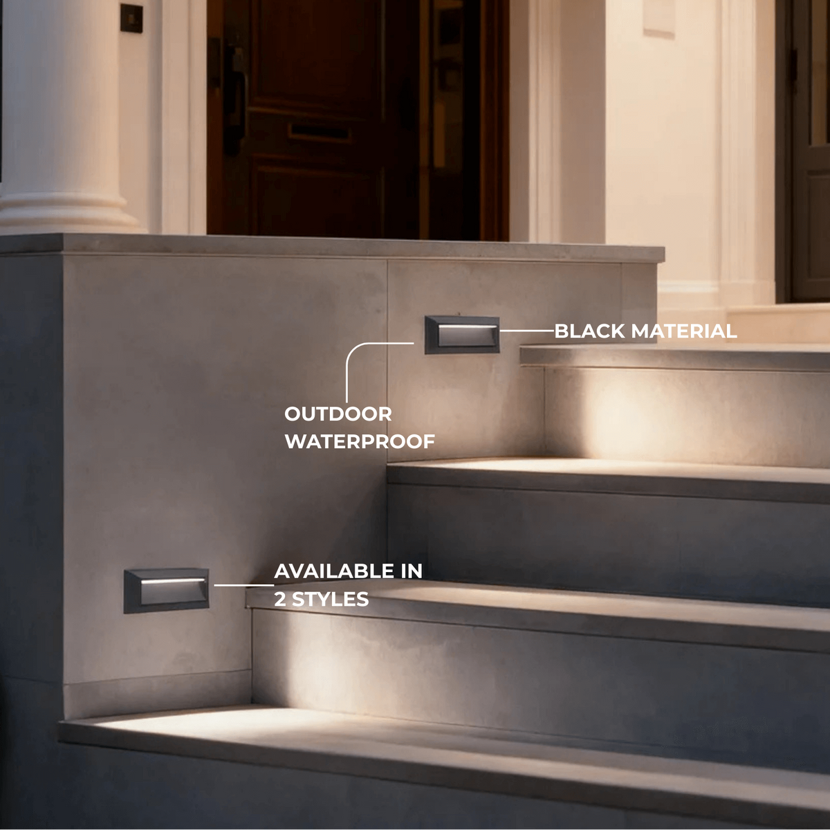 Arcato Modern Outdoor Step Deck Light – Waterproof Pathway Light for Courtyard/Staircase