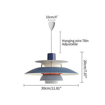 Blue PH5 multi pendant lamp dimensions