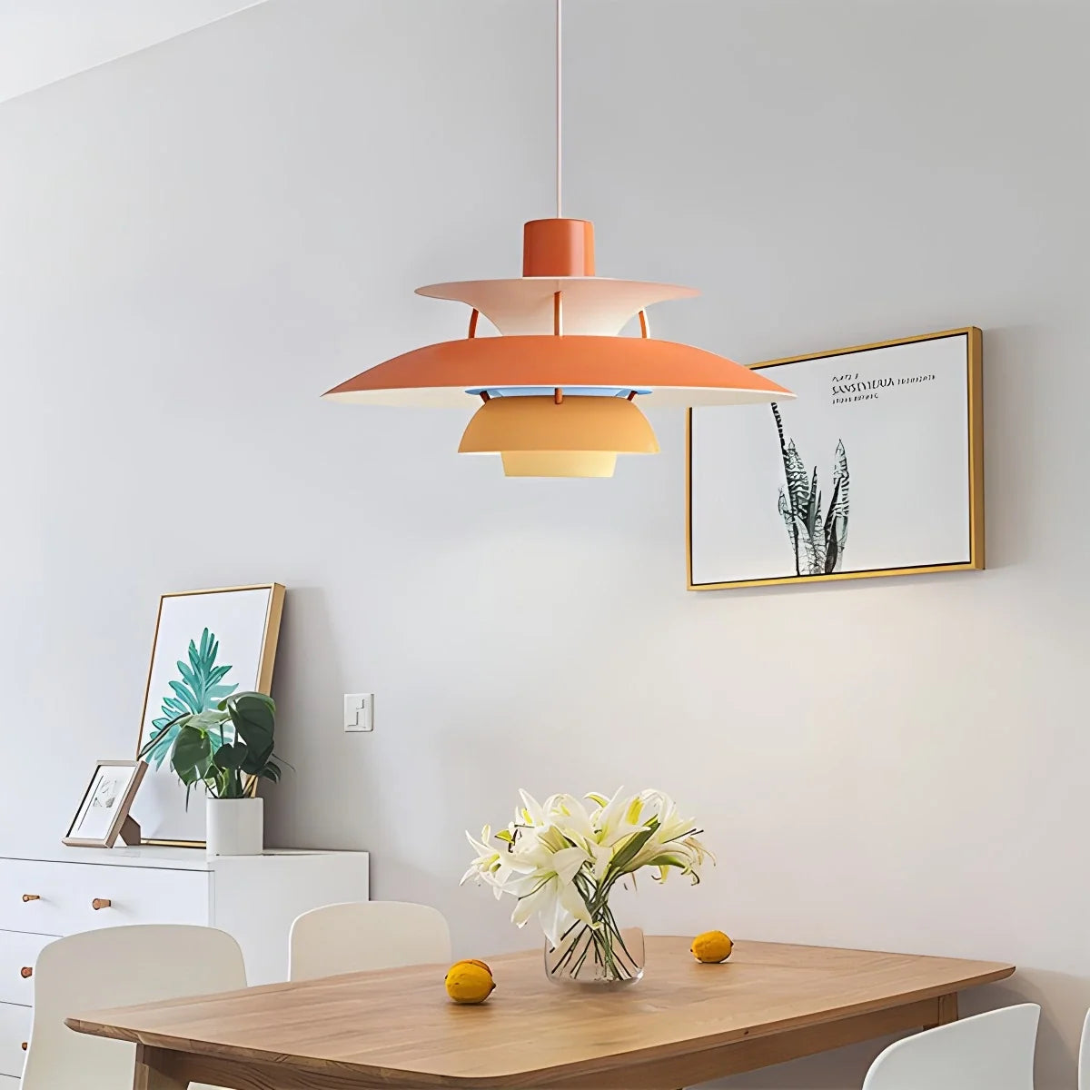 Orange nordic multi pendant light