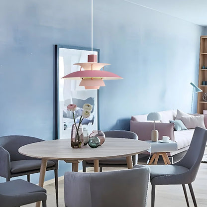 Pink Nordic multi pendant light