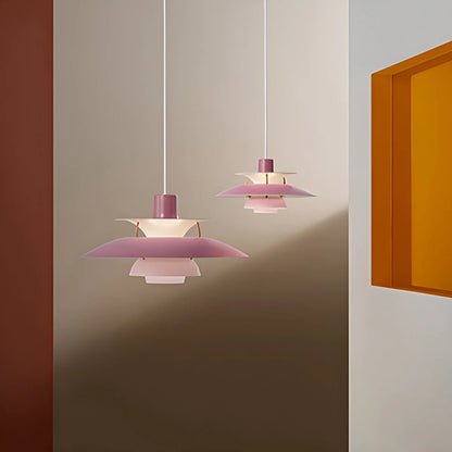 Pink Nordic multi pendant light