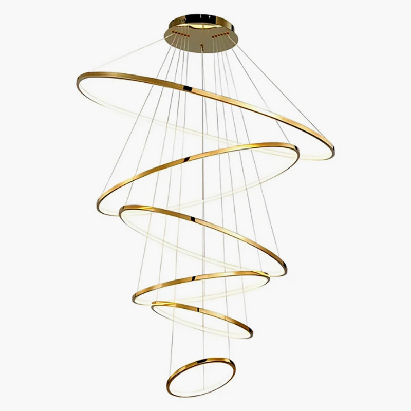 nuvlight Large Tiered Ring Foyer Chandelier