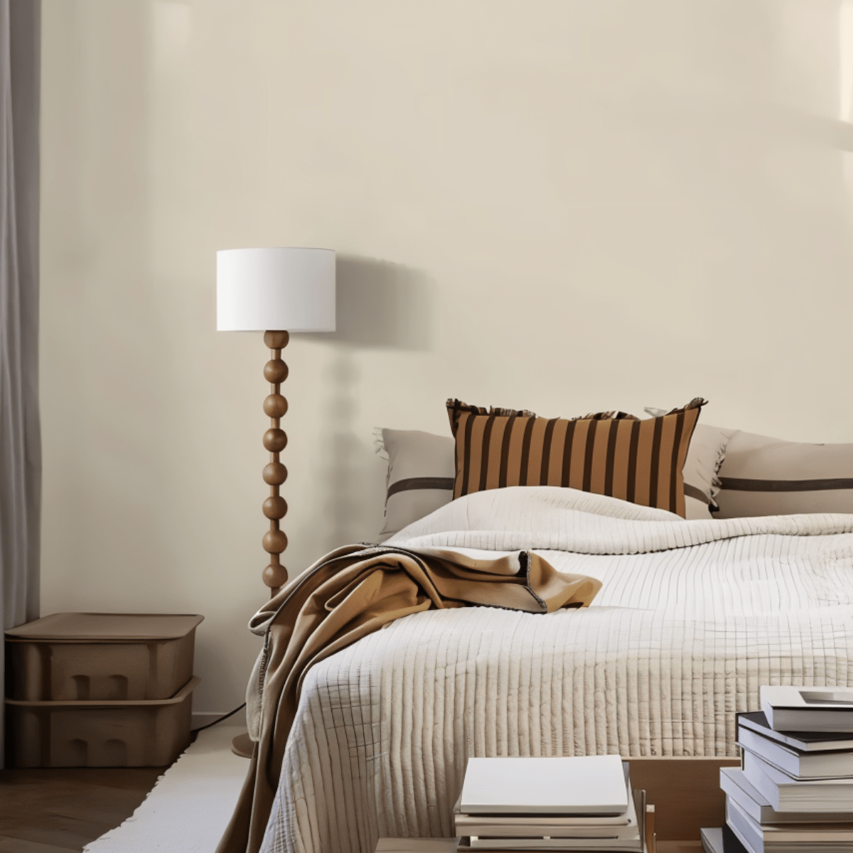 nuvlight Olan Modernist Stacked-Sphere Solid Wood Floor Lamp