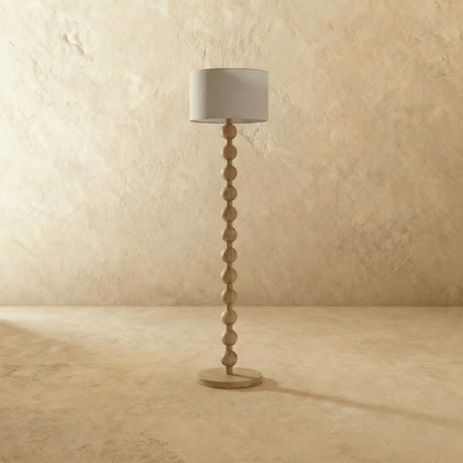 nuvlight Olan Modernist Stacked-Sphere Solid Wood Floor Lamp
