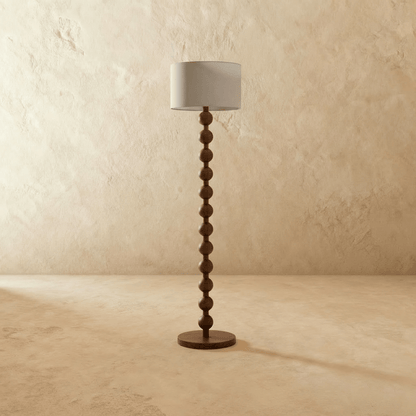nuvlight Olan Modernist Stacked-Sphere Solid Wood Floor Lamp