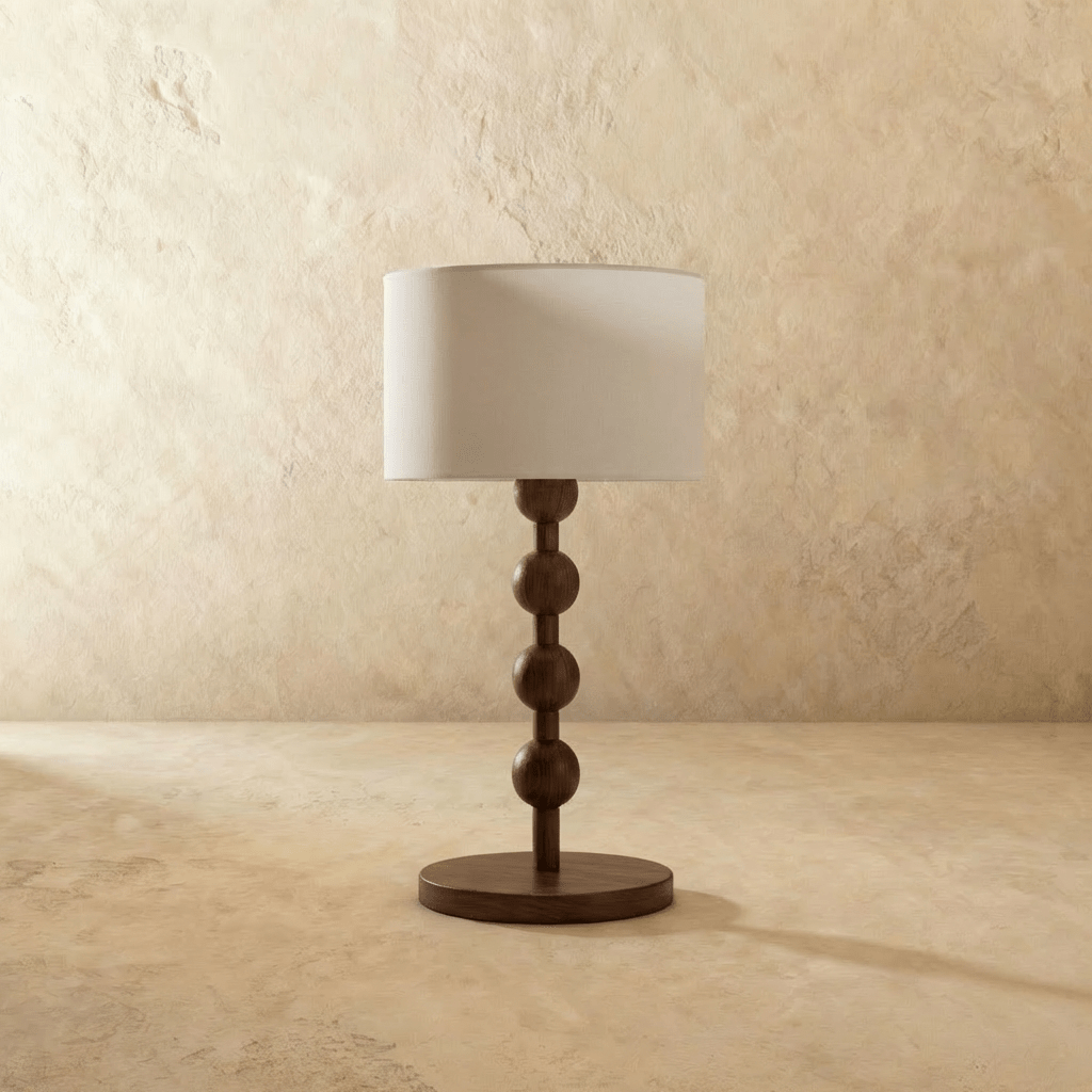 nuvlight Olan Modernist Stacked-Sphere Solid Wood Table Lamp