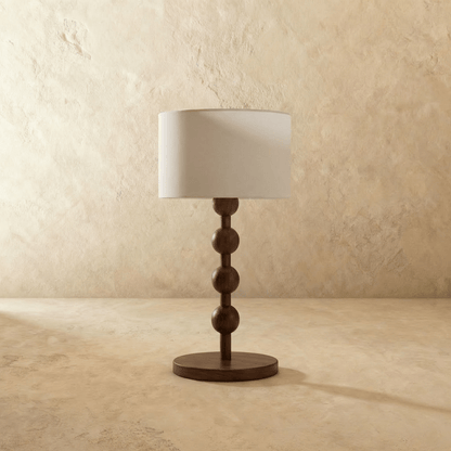 nuvlight Olan Modernist Stacked-Sphere Solid Wood Table Lamp