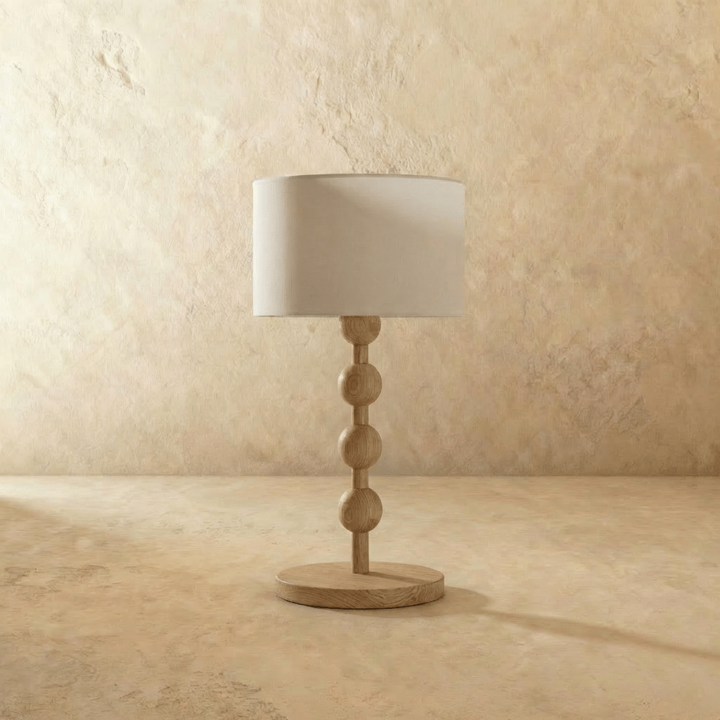 nuvlight Olan Modernist Stacked-Sphere Solid Wood Table Lamp