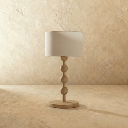 nuvlight Olan Modernist Stacked-Sphere Solid Wood Table Lamp