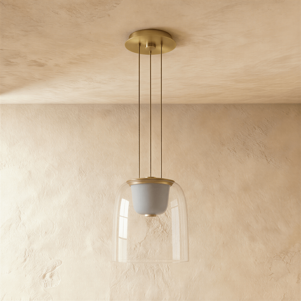 nuvlight Omnira Modernist Hand-Blown Clear Glass Pendant