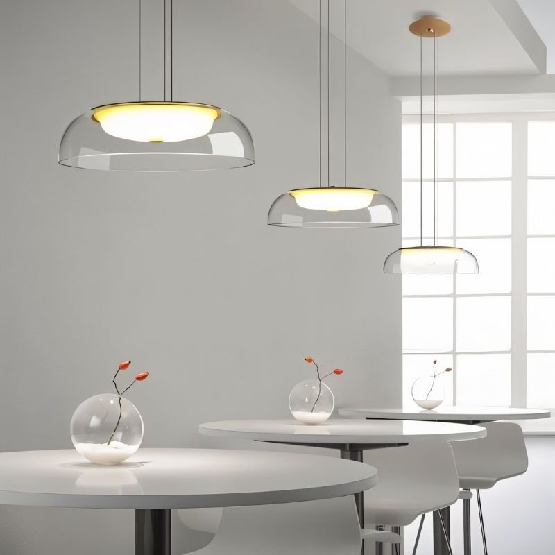 nuvlight Omnira Modernist Hand-Blown Clear Glass Pendant