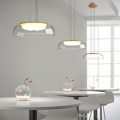 nuvlight Omnira Modernist Hand-Blown Clear Glass Pendant
