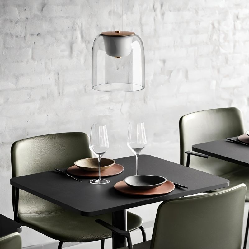 nuvlight Omnira Modernist Hand-Blown Clear Glass Pendant