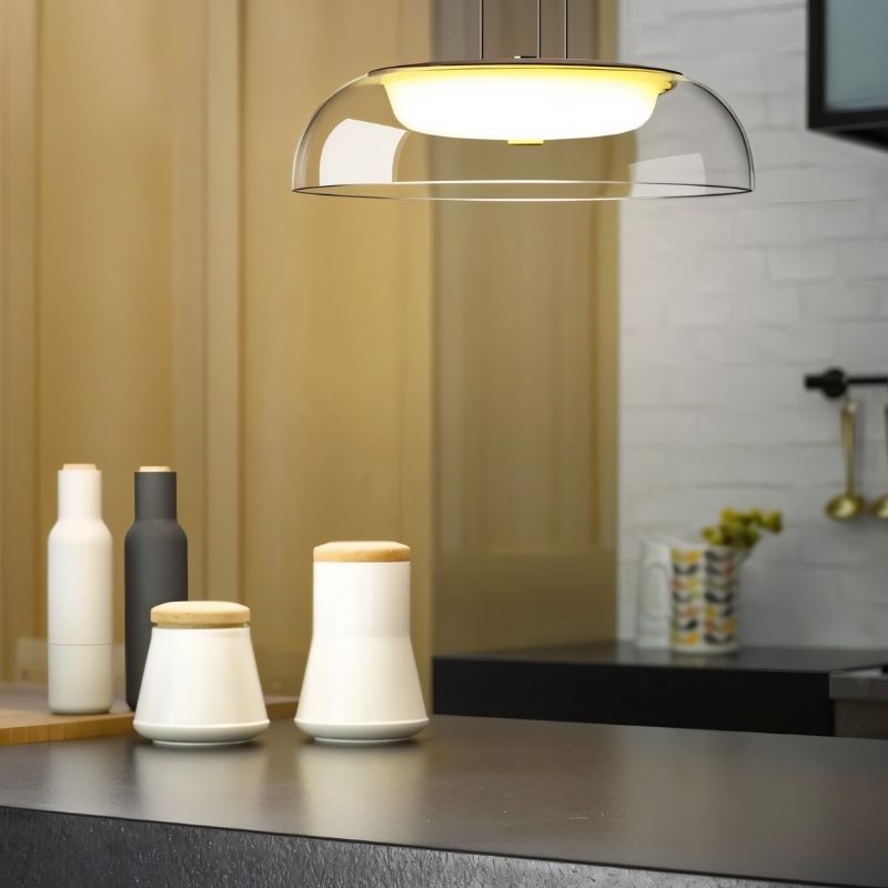 nuvlight Omnira Modernist Hand-Blown Clear Glass Pendant