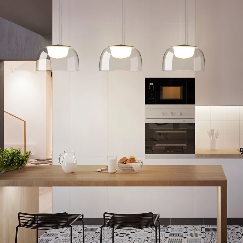 nuvlight Omnira Modernist Hand-Blown Clear Glass Pendant