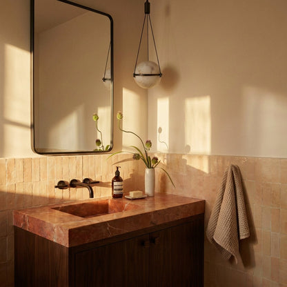 nuvlight Orba Modernist Spherical Alabaster Pendant Light