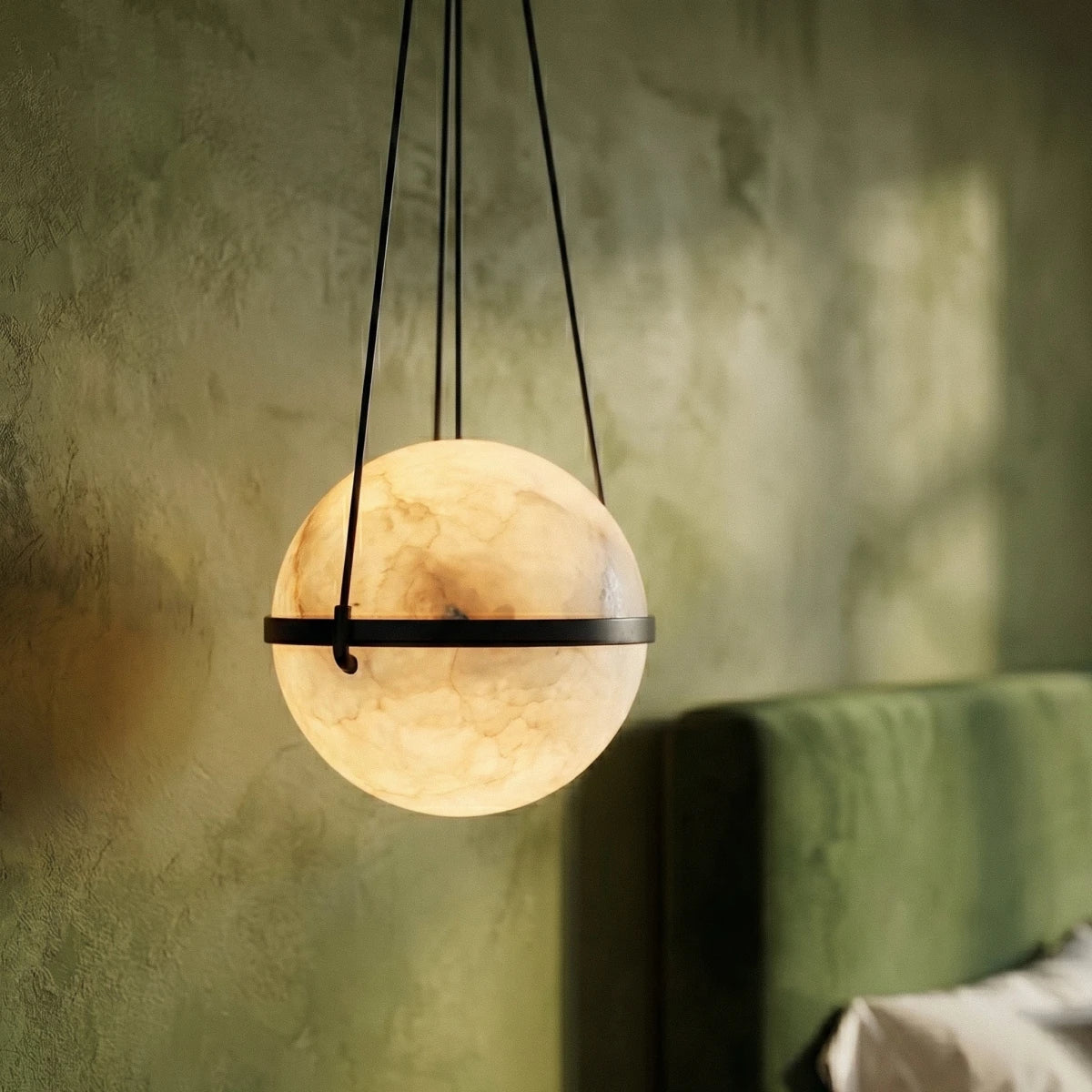 nuvlight Orba Modernist Spherical Alabaster Pendant Light