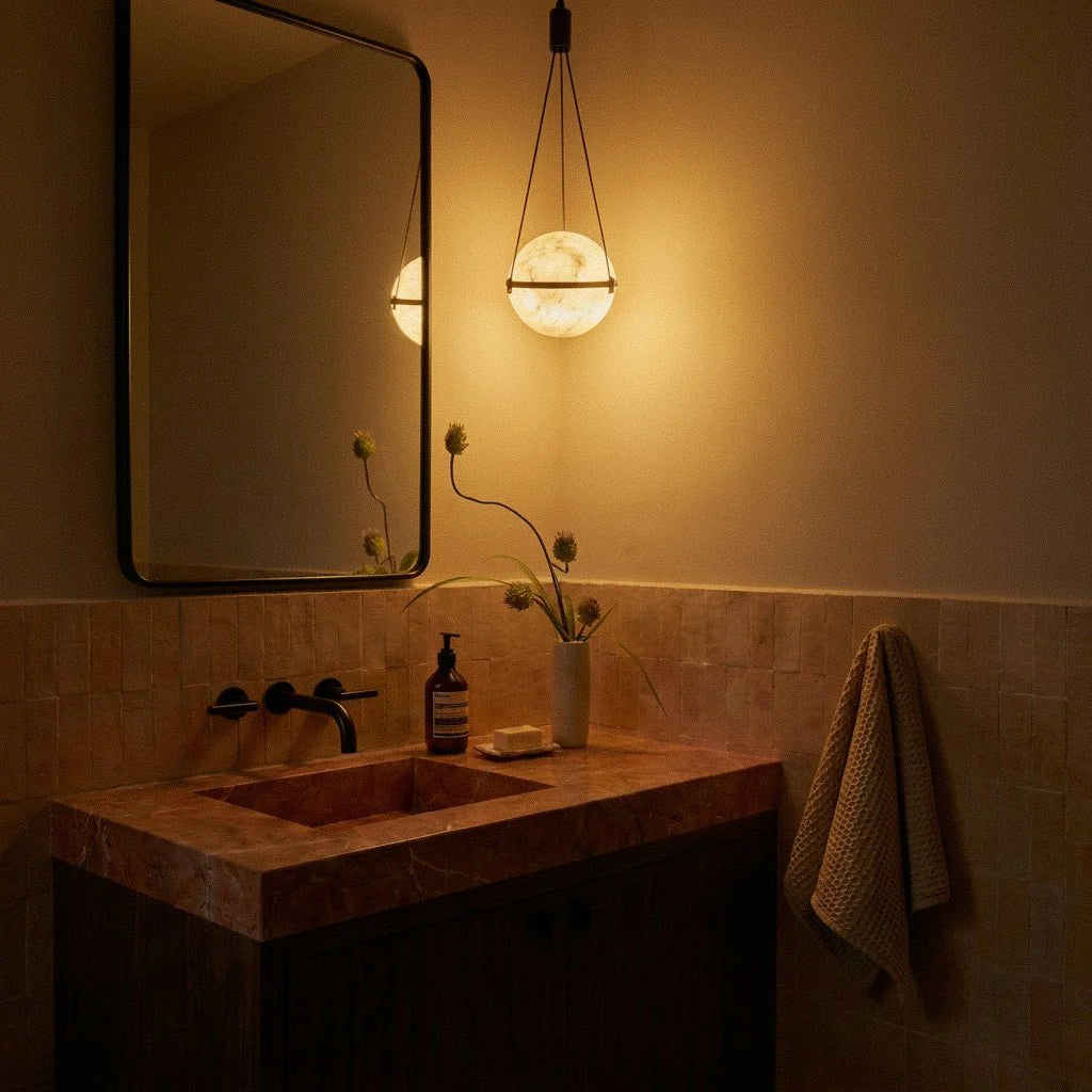 nuvlight Orba Modernist Spherical Alabaster Pendant Light