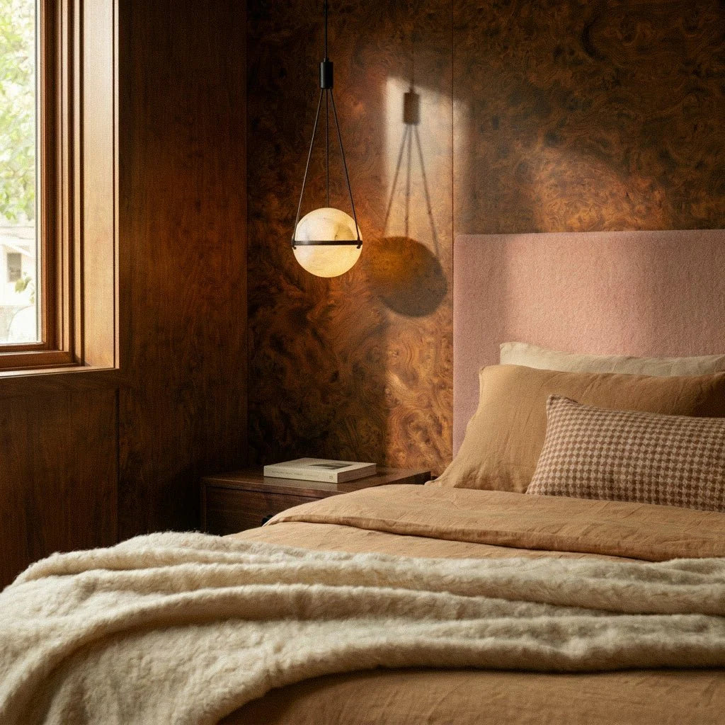 nuvlight Orba Modernist Spherical Alabaster Pendant Light