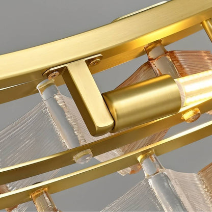 nuvlight Salane Luxury Layered Glass Sculptural Chandelier