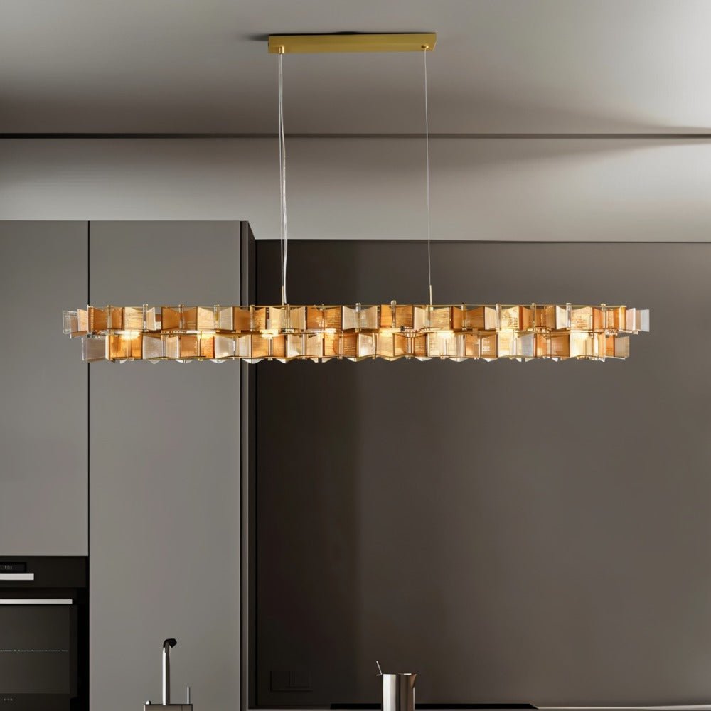nuvlight Salane Luxury Layered Glass Sculptural Chandelier