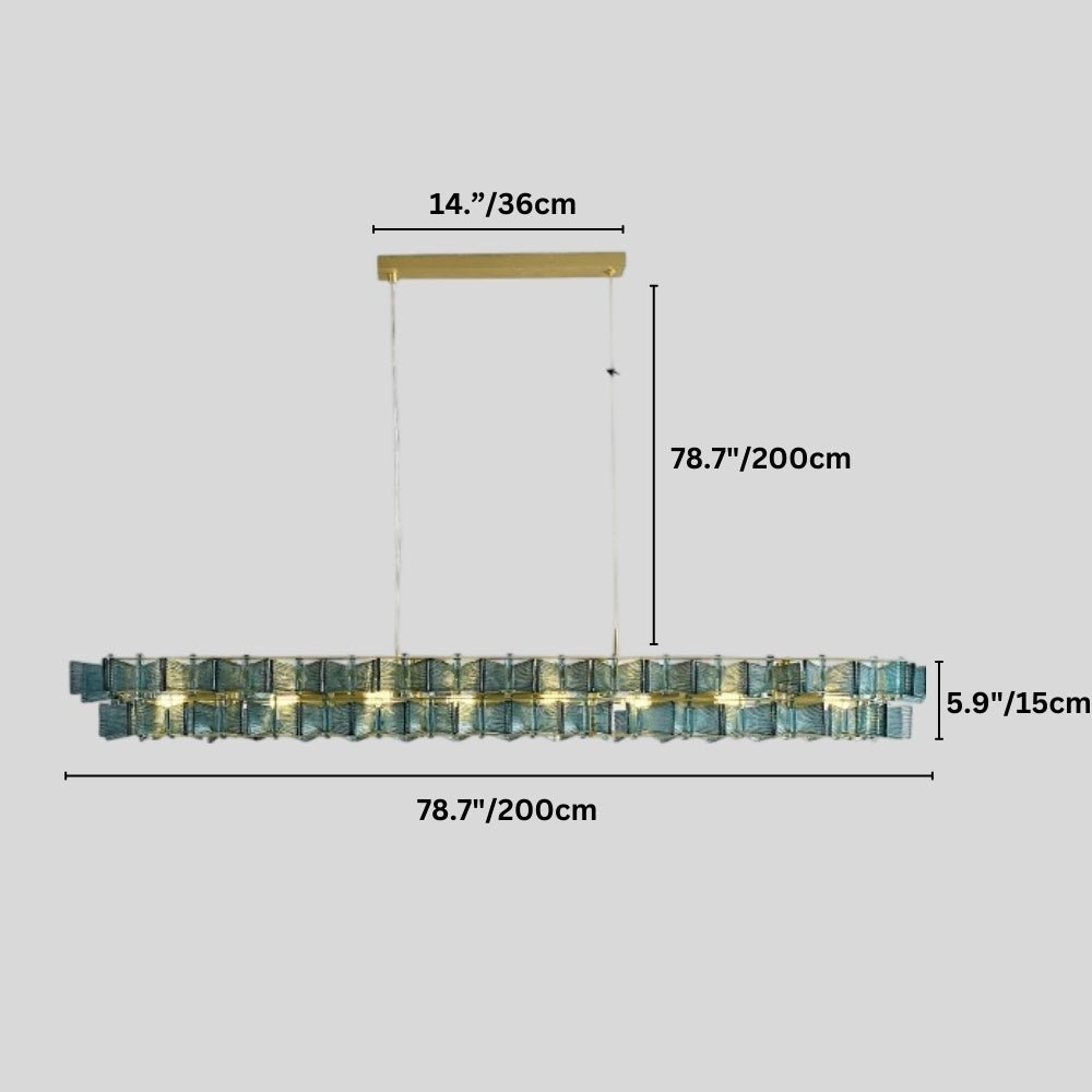 nuvlight Salane Luxury Layered Glass Sculptural Chandelier