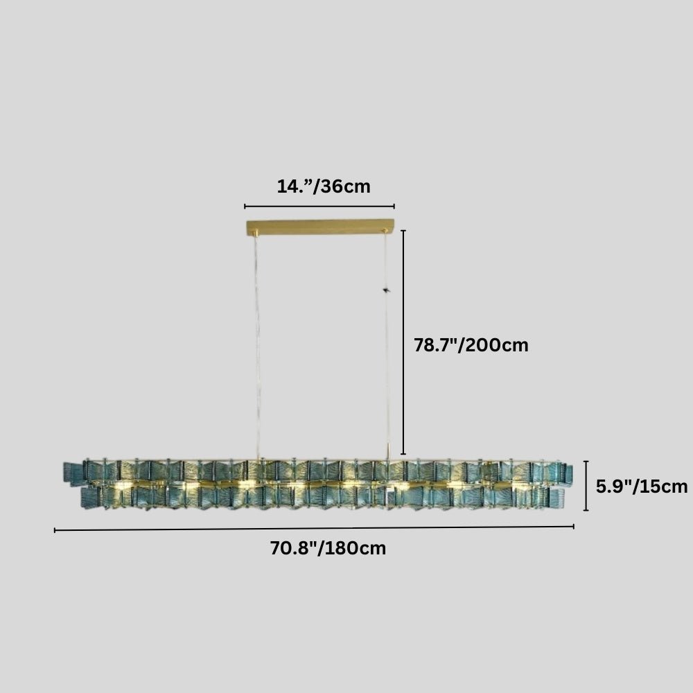 nuvlight Salane Luxury Layered Glass Sculptural Chandelier