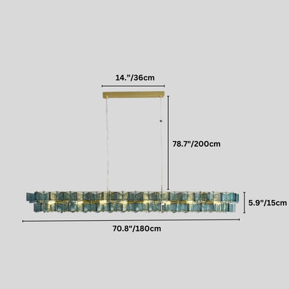 nuvlight Salane Luxury Layered Glass Sculptural Chandelier