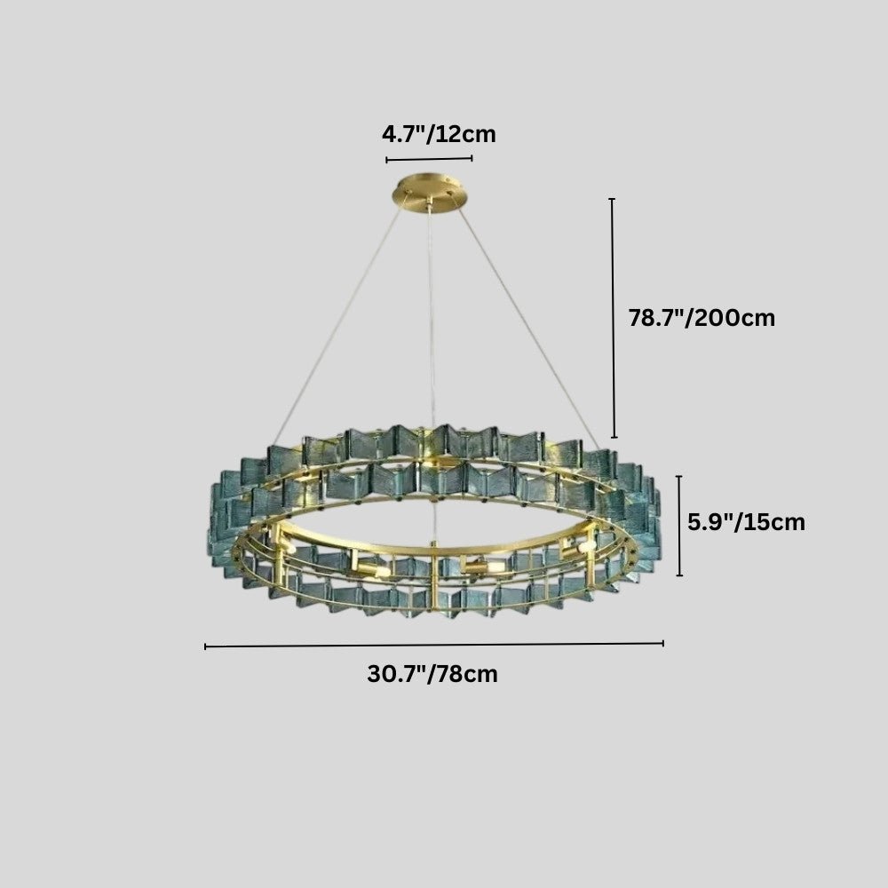 nuvlight Salane Luxury Layered Glass Sculptural Chandelier
