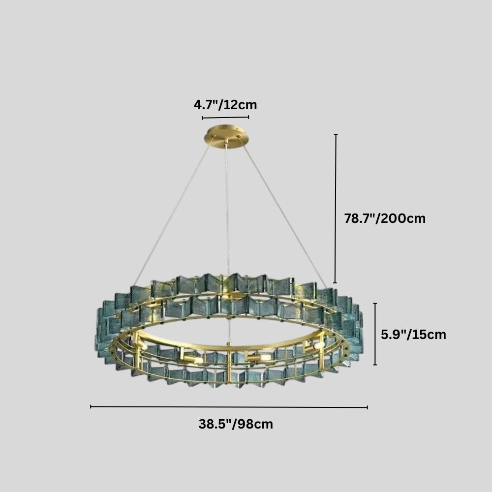 nuvlight Salane Luxury Layered Glass Sculptural Chandelier