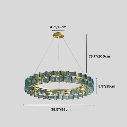 nuvlight Salane Luxury Layered Glass Sculptural Chandelier