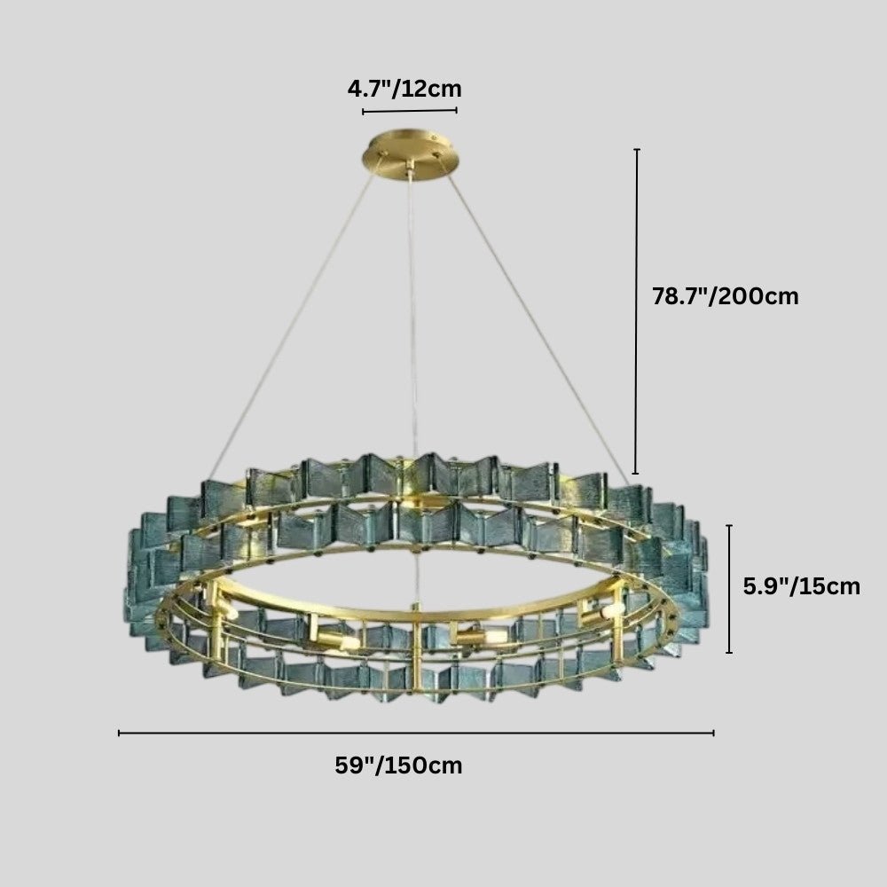 nuvlight Salane Luxury Layered Glass Sculptural Chandelier