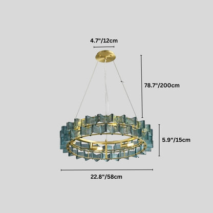 nuvlight Salane Luxury Layered Glass Sculptural Chandelier