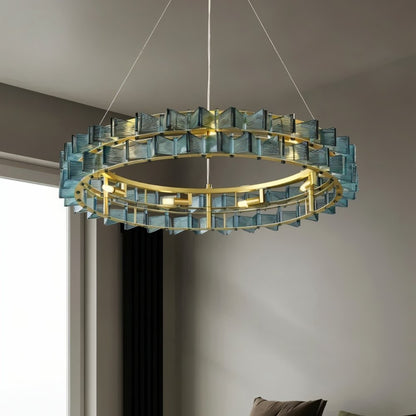 nuvlight Salane Luxury Layered Glass Sculptural Chandelier