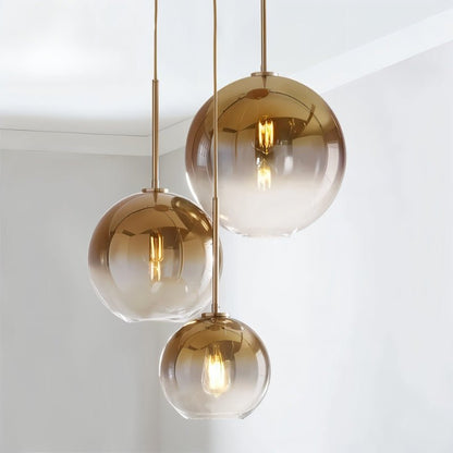 nuvlight Selionis Mid-Century Ombre Gold Globe Pendant