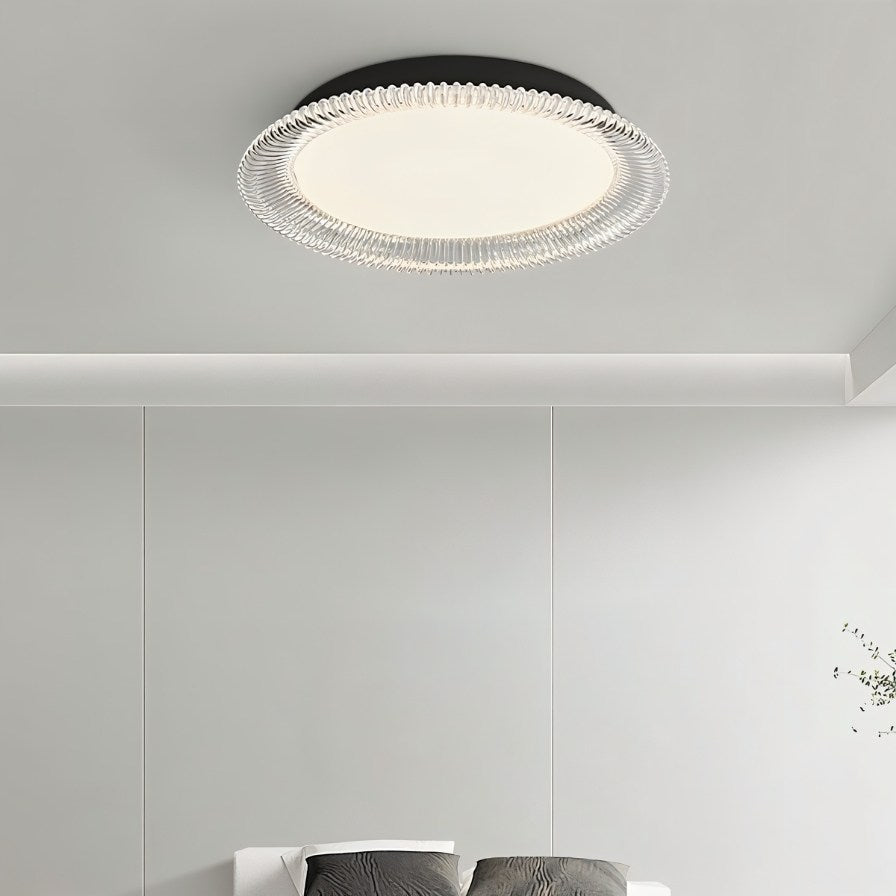 nuvlight Serra Modernist Textured Acrylic Flush Mount
