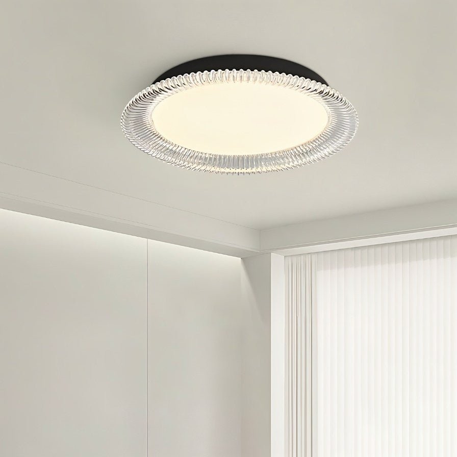 nuvlight Serra Modernist Textured Acrylic Flush Mount