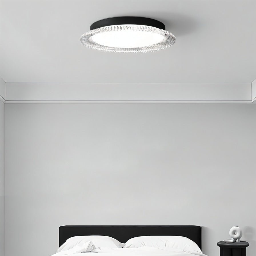 nuvlight Serra Modernist Textured Acrylic Flush Mount
